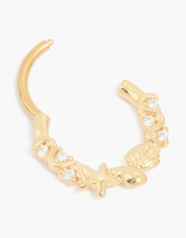 Lovisa - Surgical Steel Cubic Zirconia Sea Clicker Ring
