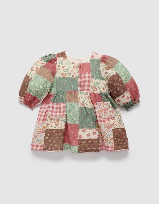Purebaby - Patchwork Dress -Kids-Babies