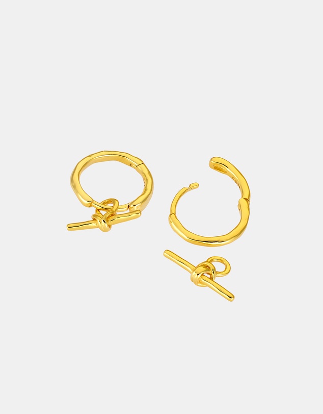 Zoe Olivia - 14K Gold Vermeil Lustre T-Bar Huggies