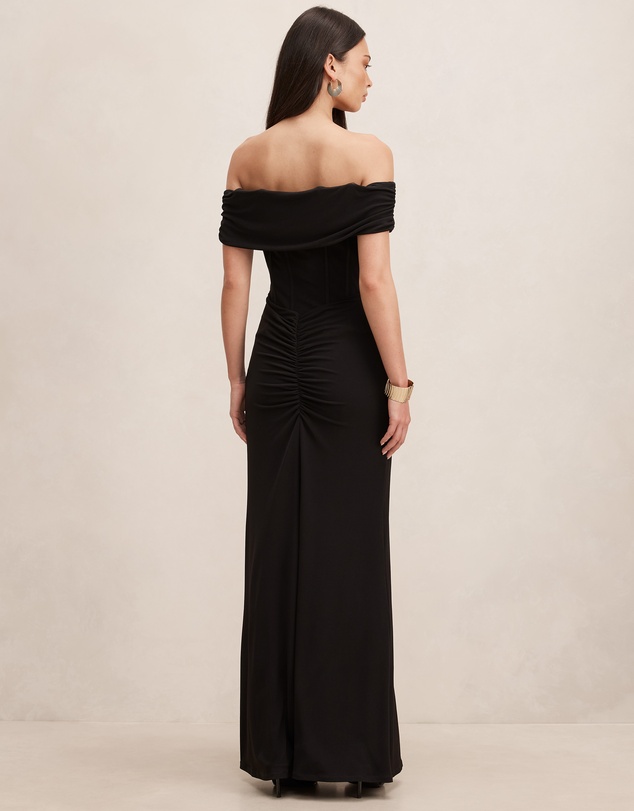 Forever New - Ania Ruched Bardot Neck Maxi Dress