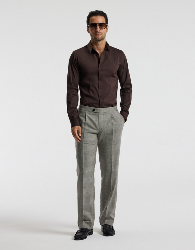Calibre - Stretch Cotton Poplin Shirt Chocolate
