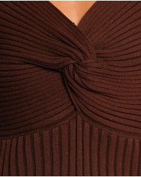 Petal & Pup - Demi Twist Detail Knit Top - Brown