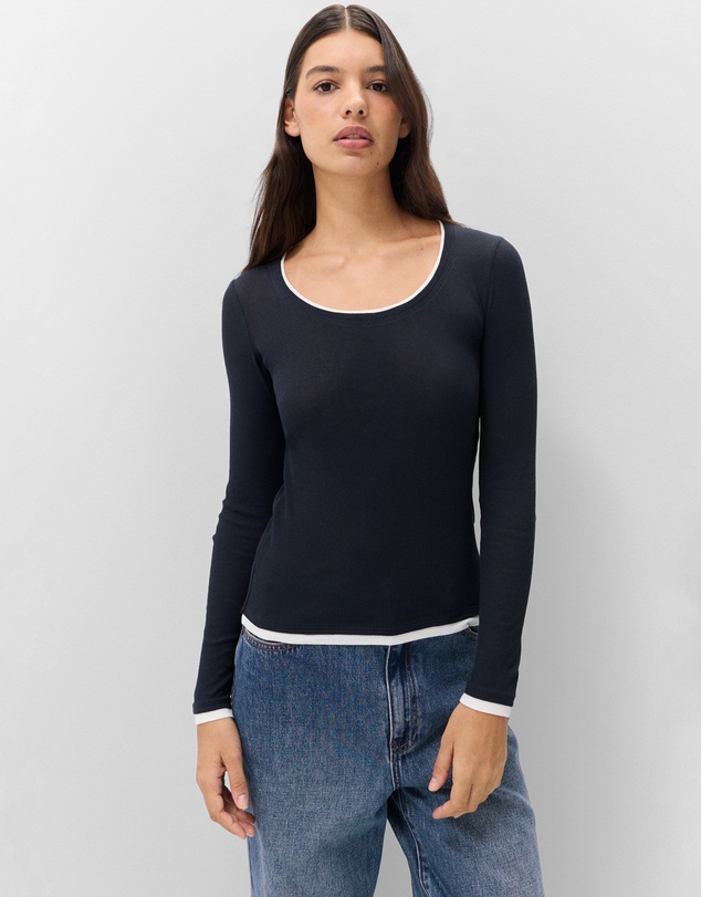 UNISON - Double Layer Long Sleeve Top