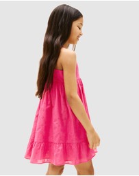 Tommy Hilfiger - Broderie Anglaise Spaghetti Strap Dress - Kids