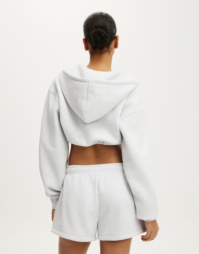 Cotton On Body Active - Plush Micro Cropped Zip Through