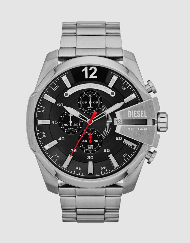 Diesel - Mega Chief Silver Tone Chronograph Watch
