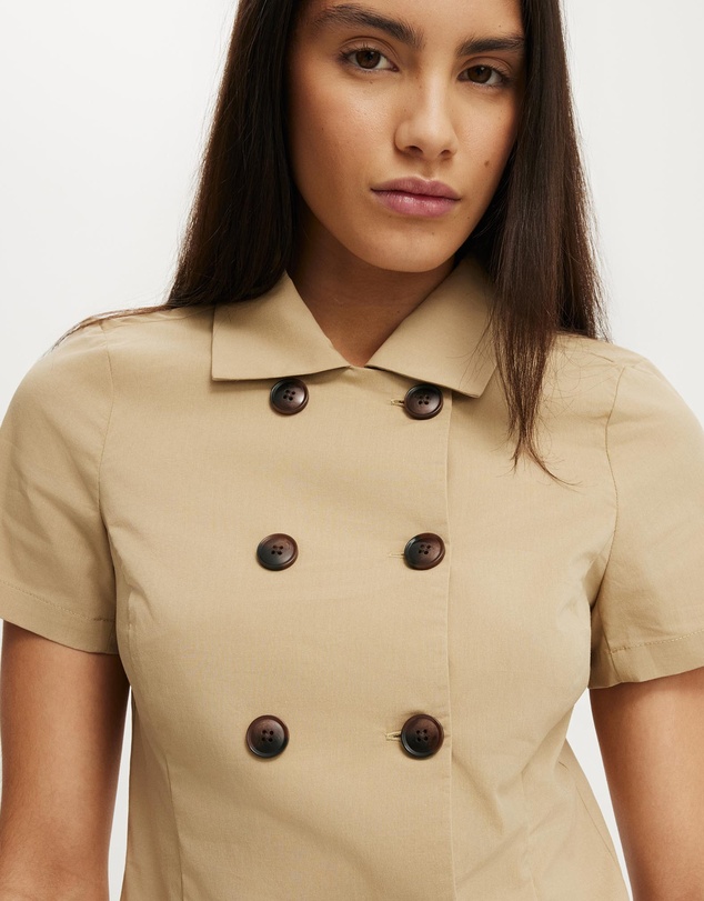 Cotton On - Rowe Button Detail Trench Shirt