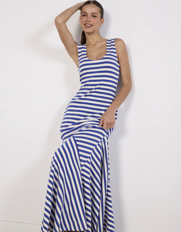 Cirkular - Pre-Loved - Luuda Striped Jersey Maxi dress