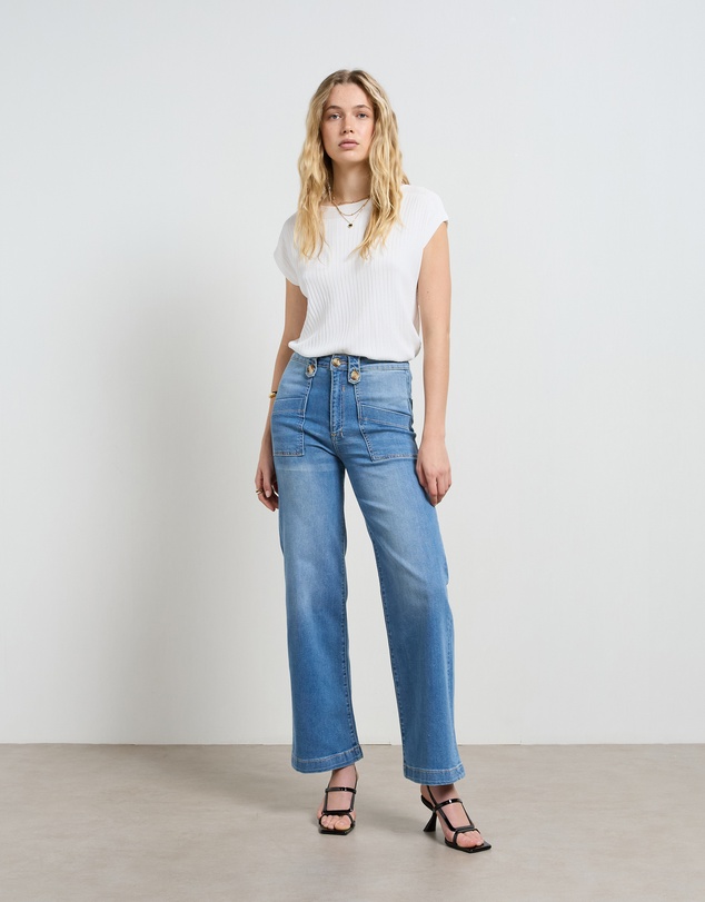 DRICOPER DENIM - Carrie Rodeo Blue Wide Straight Leg Jeans
