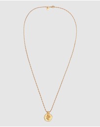 Kuzzoi - ICONIC EXCLUSIVE - Necklace Coin Pendant Cross Ancient in 925 Sterling Silver Gold Plated