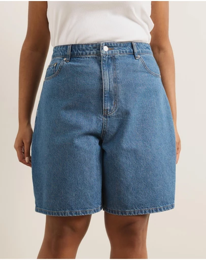 Atmos&Here Curvy - Ada Bermuda Denim Shorts