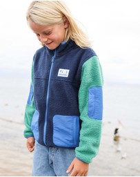 Skwosh - Skwosh Kids Polar Fleece Utility Jacket in Green/Blue