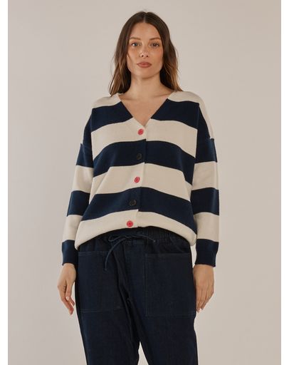 Navy/Off-White Stripe