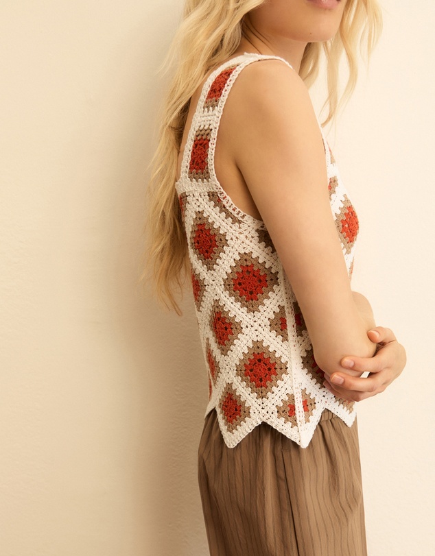 Emme - White Crochet Knit Tank