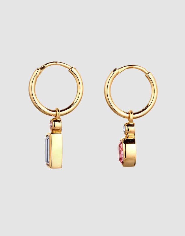Elli Jewelry - Crystal Oval Hoop Earrings in Gold-Plated 925 Silver