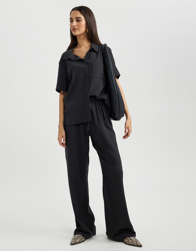 Dazie - Summer Plans Linen Blend Button-Up Shirt