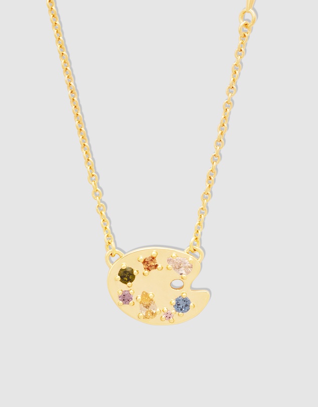 Wanderlust + Co - Art Palette Gold Necklace
