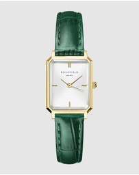 Rosefield - The Octagon XS Green Croco Leather Watch