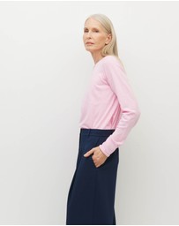 JH Lounge - JHL Crew L/S T (Fine Cotton Cashmere) Candy Marle