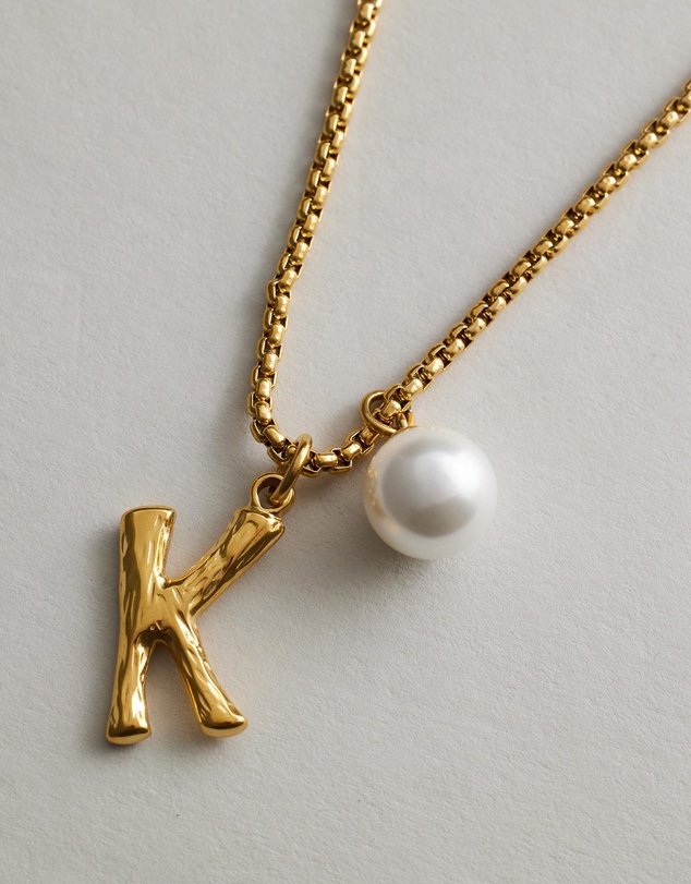 Zahar - Pearl Letter K Necklace