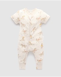 Purebaby - Rib Short Sleeve Growsuit -Kids-Babies