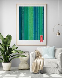 Inka Arthouse - Minimal Green Japanese Art Print