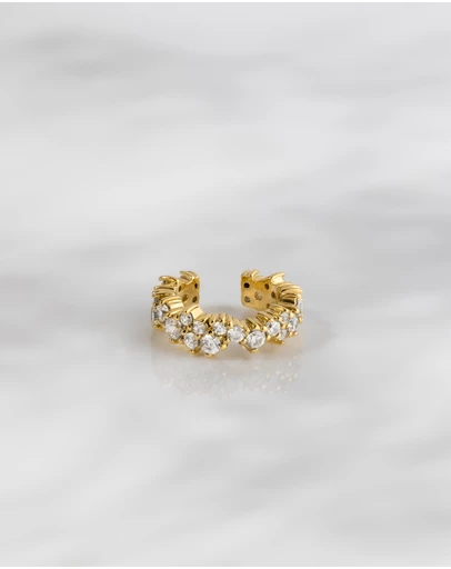 Wanderlust + Co - Aurora Pave Gold Ear Cuff