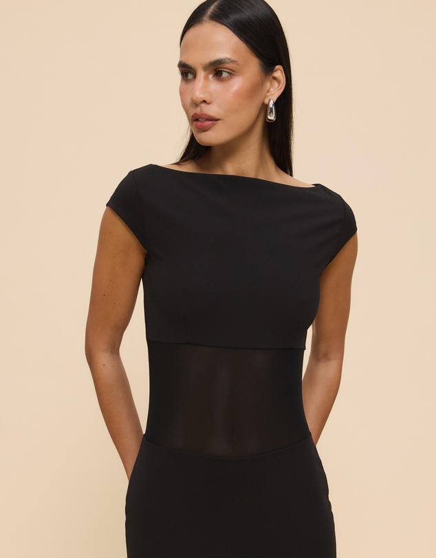 CHANCERY - Samia Short Sleeve Sheer Maxi Dress