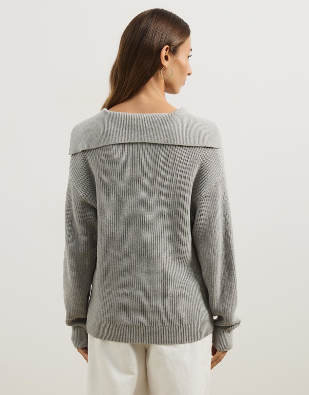 Atmos&Here - Natalie Oversized V-Neck Knit Jumper