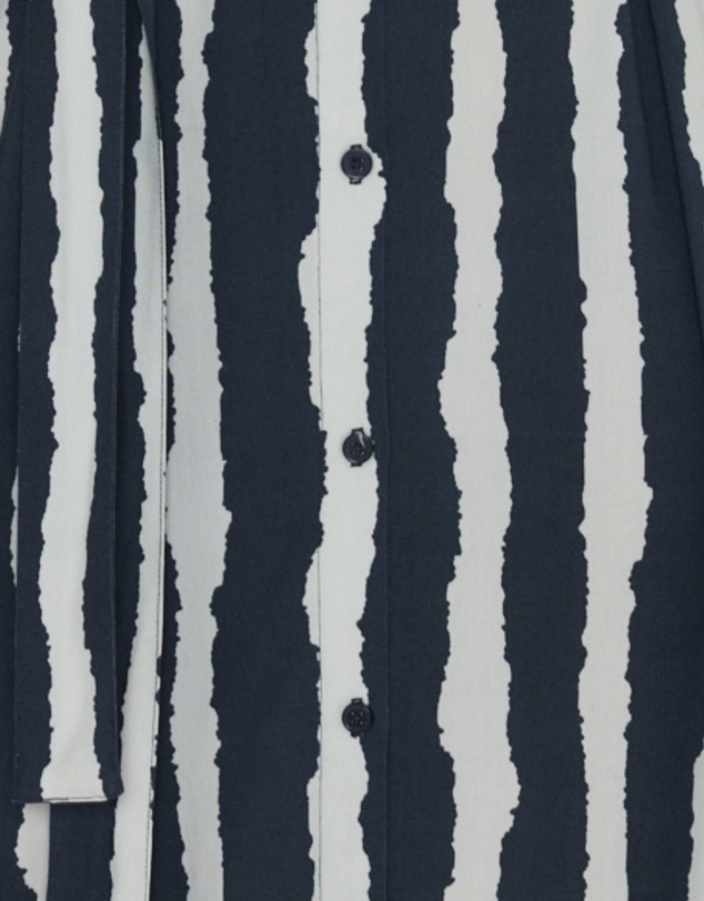 ALEXANDRA - Bantas Dress Navy Textured Stripe