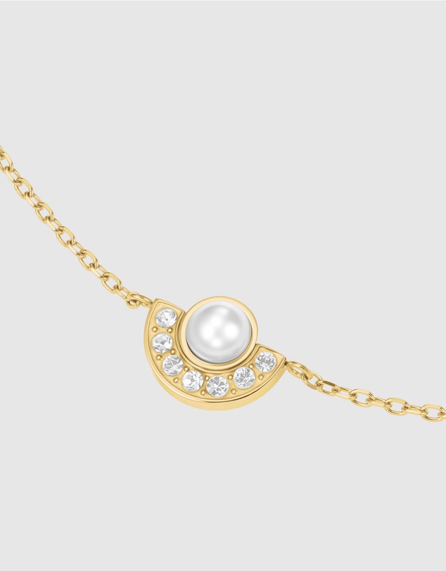 Rosefield - Modern Pearl Circle Gold-Tone Bracelet