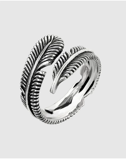 Kuzzoi - ICONIC EXCLUSIVE - Ring Male Feather 925 Sterling Silver