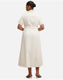Forever New Curve - Josephine Curve Short Sleeves Denim Dress