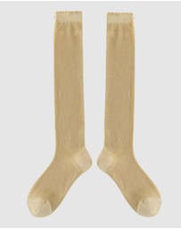 High Heel Jungle - Sheer Magic Knee Sock Gold
