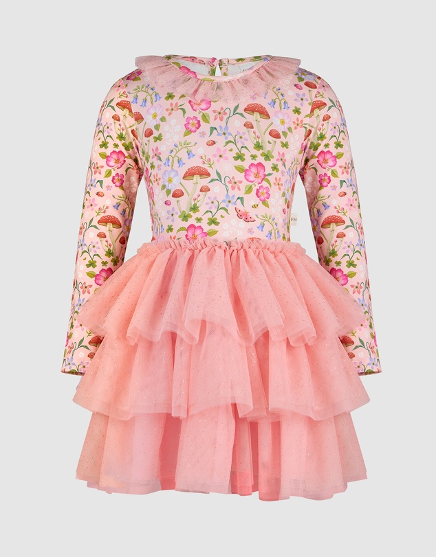 Fleur Harris - 'Toadstool' Rosy Tutu Dress in Apricot