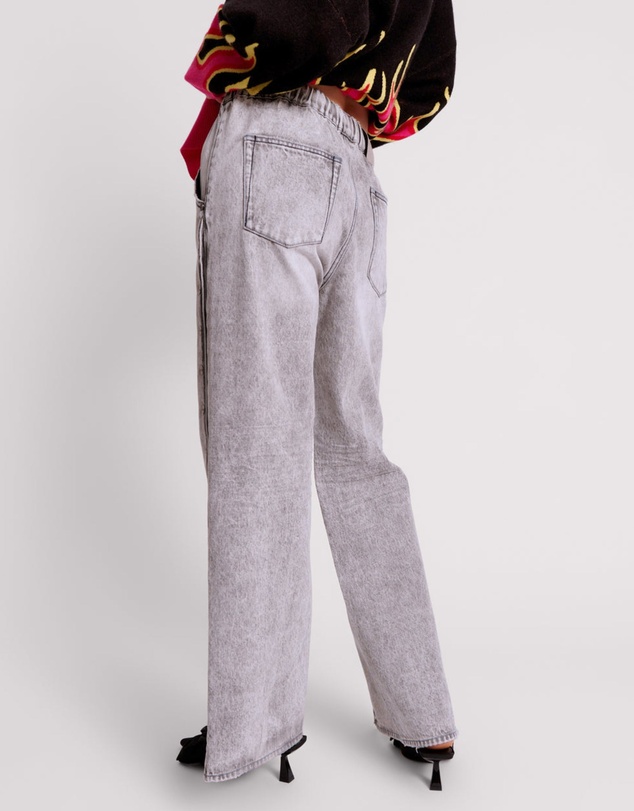 ONE TEASPOON - Slate Acid Roadhouse Wide Leg Drawstring Jeans