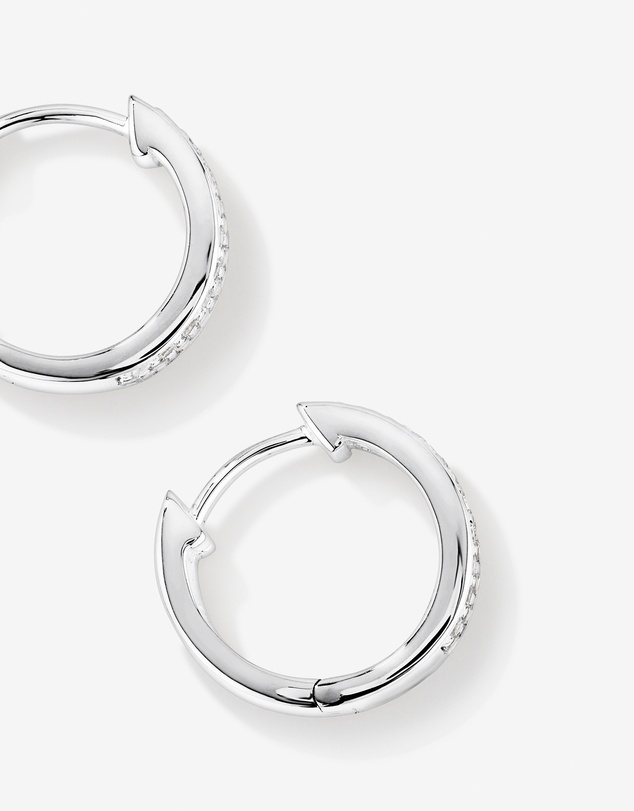 Michael Hill - Reversible Huggie Earrings With Cubic Zirconia In Sterling Silver