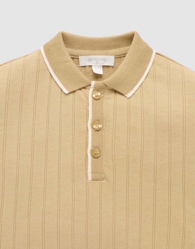 Purebaby - Rib Polo-Kids-Babies