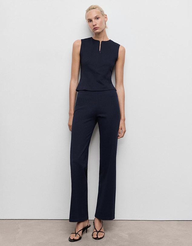 M.N.G - Straight-Fit Trousers With Elastic Waist