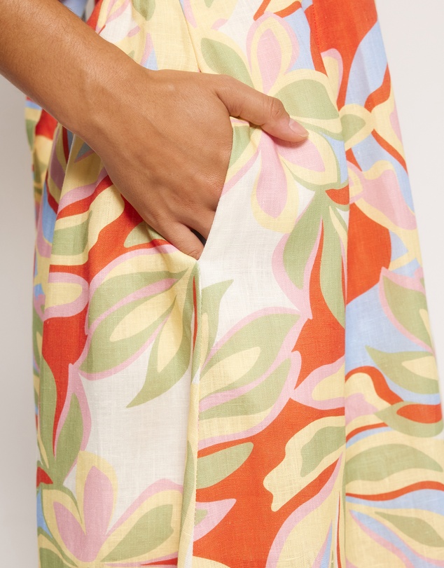 AERE - Brooke Linen Halter Midi Dress