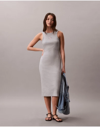Calvin Klein Jeans - Monogram Rib Midi Tank Dress