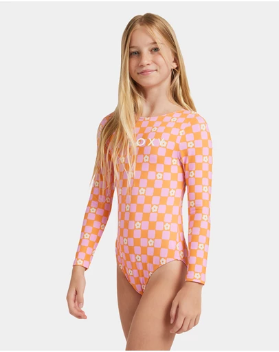 Roxy - Girls 8 to 16 Flowe Check One Piece Rash Vest