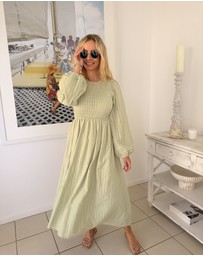 Esther & Co - Iolana Dress - Soft Khaki Long Sleeve