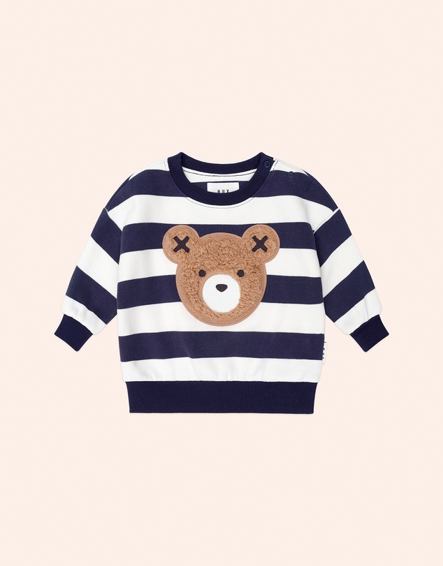 Huxbaby - Furry Huxbear Stripe Sweatshirt - Babies-Kids