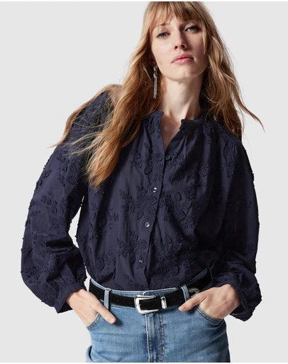 & Other Stories - Voluminous Floral-Appliqué Blouse