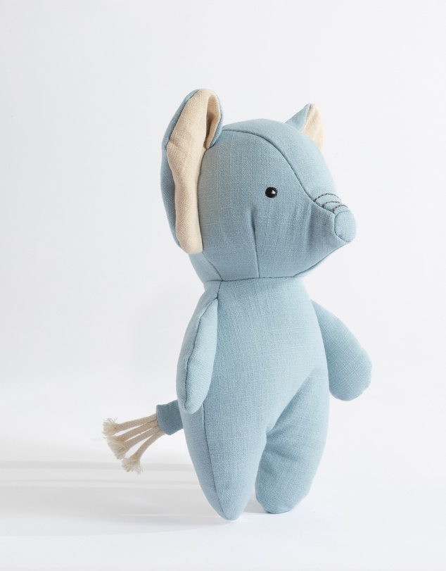 Living Textiles - Small Linen Animal - Eddie the Elephant