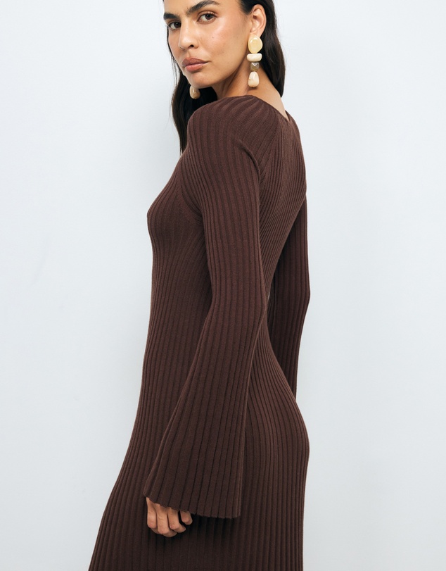AERE - Indi Accordian Pleated Organic Knit Dress