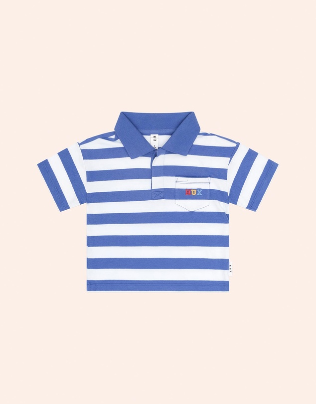 Huxbaby - Paradiso Blue Stripe Polo - ICONIC EXCLUSIVE - Babies-Kids