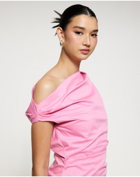 Lover - Eliza Ruched Asymmetric Mini Dress