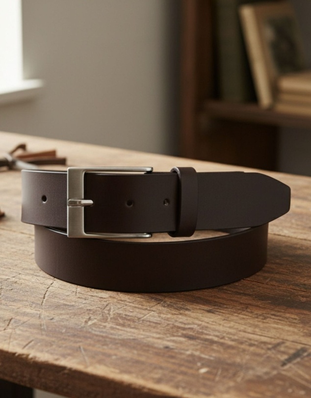 Jacaru - Jacaru 6013 Classic Men Leather Belt Brown 40mm